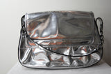 Fendi Metallic Calfskin B Bis Flap Bag Silver - Dyva's Closet