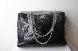 Chanel Portobello Handbag in Grey/ Black leather - Dyva's Closet