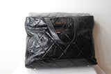 Chanel Portobello Handbag in Grey/ Black leather - Dyva's Closet