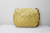 Chanel Leather Mini Yellow Double Flap Bag with Rhinestone Hardware - Dyva's Closet
