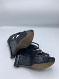Dior Bonnie Platforms in Croco Finish in Black - Dyva's Closet
