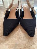 DIOR  J'ADIOR SLINGBACK IN BLACK TECHNICAL FABRIC - Dyva's Closet