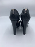 Dior Bonnie Platforms in Croco Finish in Black - Dyva's Closet