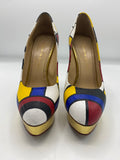 Limited edition 100 of 100 pieces handpainted Mondrian shoes by Boyarde for Art Miami 2012 ( handpainted on Charlotte Olympia heels)