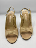 Gina Ostrich Exotic Leather Slingbacks