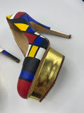 Limited edition 100 of 100 pieces handpainted Mondrian shoes by Boyarde for Art Miami 2012 ( handpainted on Charlotte Olympia heels)