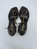 Chanel shimmery Python strappy  heels - Dyva's Closet
