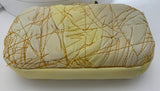 Bottega Veneta Ivory Yolk Ombre Embroidered Knot Yellow Leather Clutch - Dyva's Closet