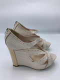 Dior Bonnie Platforms in Croco finish in Beige/Rose - Dyva's Closet