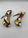 Limited edition 100 of 100 pieces handpainted Mondrian shoes by Boyarde for Art Miami 2012 ( handpainted on Charlotte Olympia heels)