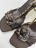 Chanel shimmery Python strappy  heels - Dyva's Closet