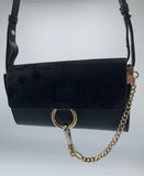 Chloé Mini Faye Suede and Leather Wallet on a Chain - Dyva's Closet