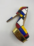 Limited edition 100 of 100 pieces handpainted Mondrian shoes by Boyarde for Art Miami 2012 ( handpainted on Charlotte Olympia heels)