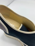 Chanel Lace Up Wedge Espadrille with faux pearl accents - Dyva's Closet