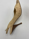 Gina Ostrich Exotic Leather Slingbacks