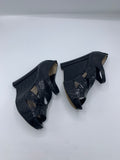 Dior Bonnie Platforms in Croco Finish in Black - Dyva's Closet