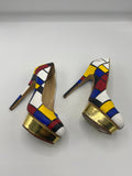 Limited edition 100 of 100 pieces handpainted Mondrian shoes by Boyarde for Art Miami 2012 ( handpainted on Charlotte Olympia heels)