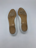 Vintage Chanel ballerinas in white leather with black cap toe - Dyva's Closet