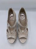 Dior Bonnie Platforms in Croco finish in Beige/Rose - Dyva's Closet