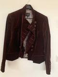 Pauw Velvet Jacket in Maroon - Dyva's Closet