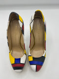 Limited edition 100 of 100 pieces handpainted Mondrian shoes by Boyarde for Art Miami 2012 ( handpainted on Charlotte Olympia heels)