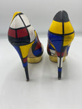 Limited edition 100 of 100 pieces handpainted Mondrian shoes by Boyarde for Art Miami 2012 ( handpainted on Charlotte Olympia heels)