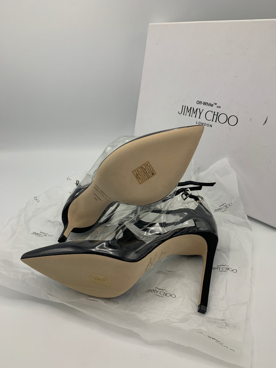 Jimmy Choo x Off-white Claire 100 in black/ transparent – Dyva's