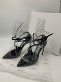 Jimmy Choo x  Off-white Claire 100 in black/ transparent - Dyva's Closet