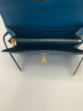 Hermès Blue Izmir Kelly Longue Wallet - Dyva's Closet