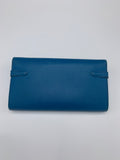 Hermès Blue Izmir Kelly Longue Wallet - Dyva's Closet