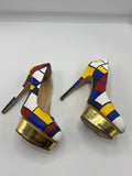 Limited edition 100 of 100 pieces handpainted Mondrian shoes by Boyarde for Art Miami 2012 ( handpainted on Charlotte Olympia heels)