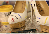Limited edition 100 of 100 pieces handpainted Mondrian shoes by Boyarde for Art Miami 2012 ( handpainted on Charlotte Olympia heels)
