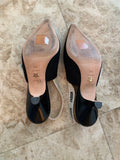 DIOR  J'ADIOR SLINGBACK IN BLACK TECHNICAL FABRIC - Dyva's Closet