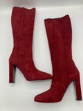 Hermès red suede boots - Dyva's Closet