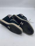 Chanel Lace Up Wedge Espadrille with faux pearl accents - Dyva's Closet