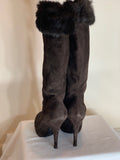 Giuseppe Zanotti Brown Fur Winter Boots - Dyva's Closet