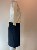 Moschino White and Black Dress with Gold Zipper - Dyva's Closet