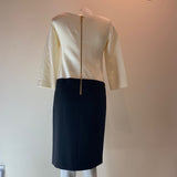 Moschino White and Black Dress with Gold Zipper - Dyva's Closet
