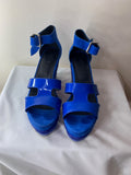 Hermès Ilana Espadrille in Blue Patent Leather and Suede - Dyva's Closet