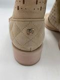 Chanel S17 Beige Wrap Ankle Boots - Dyva's Closet