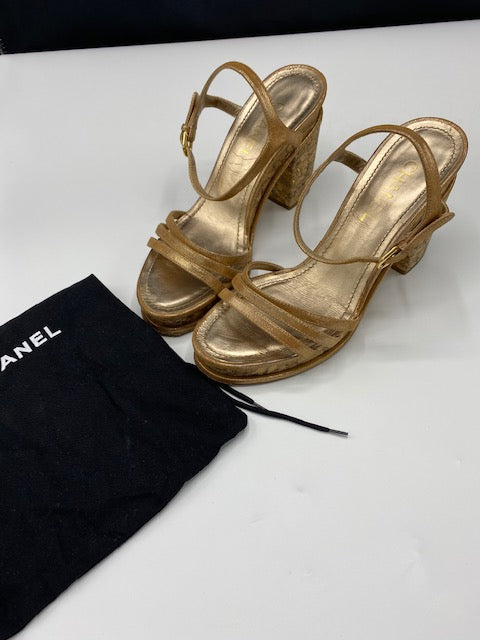 Chanel Platform Cork Sandals - Dyva's Closet