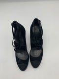Chanel Satin Heels with logo buttons - Dyva's Closet