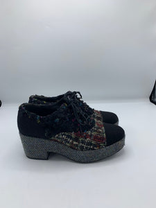 Chanel Tweed Lace Up Ankle Booties - Dyva's Closet
