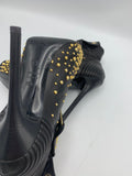Alexander McQueen Faithful Black Leather Studded Booties - Dyva's Closet