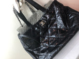Chanel Portobello Handbag in Grey/ Black leather - Dyva's Closet