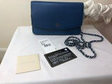 Chanel Blue Caviar Wallet on a Chain - Dyva's Closet