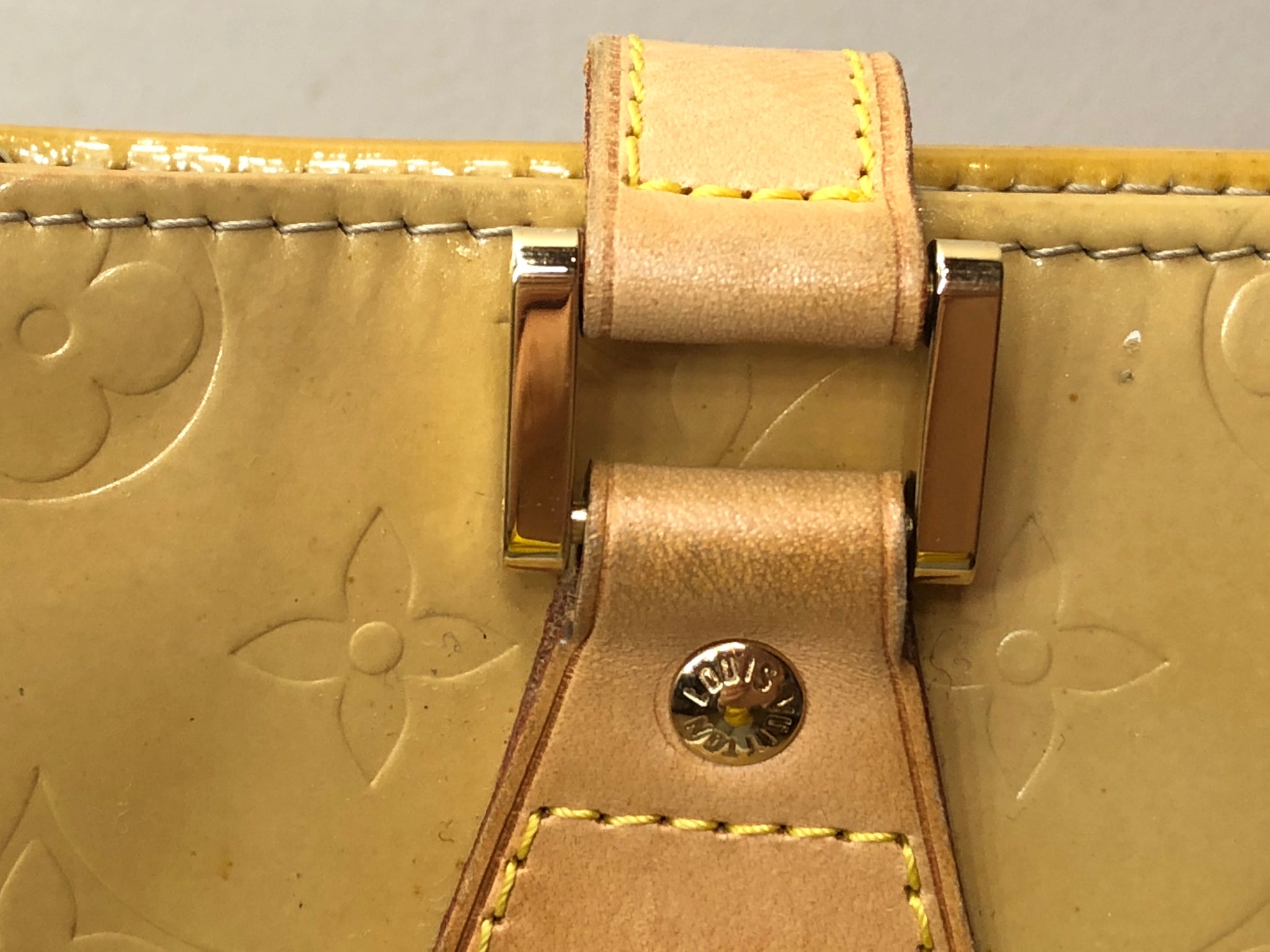 Louis Vuitton Houston Monogram Yellow/Gold Patent Leather Tote