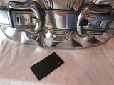 Fendi Metallic Calfskin B Bis Flap Bag Silver - Dyva's Closet