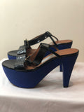 Lanvin Blue and Black Platform Heels - Dyva's Closet