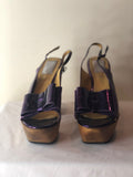 Lanvin Purple Metallic Platform Shoes - Dyva's Closet